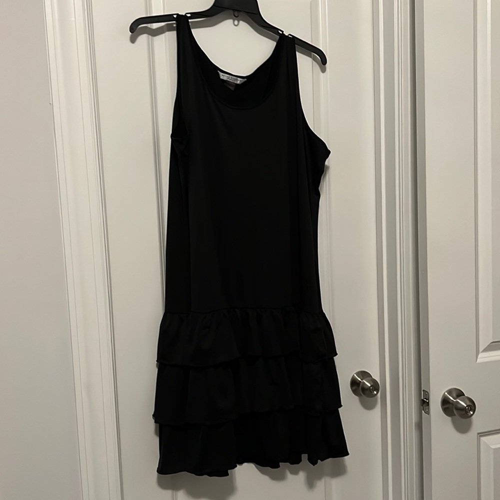 The perfect LBD! Black dress with ruffle layers